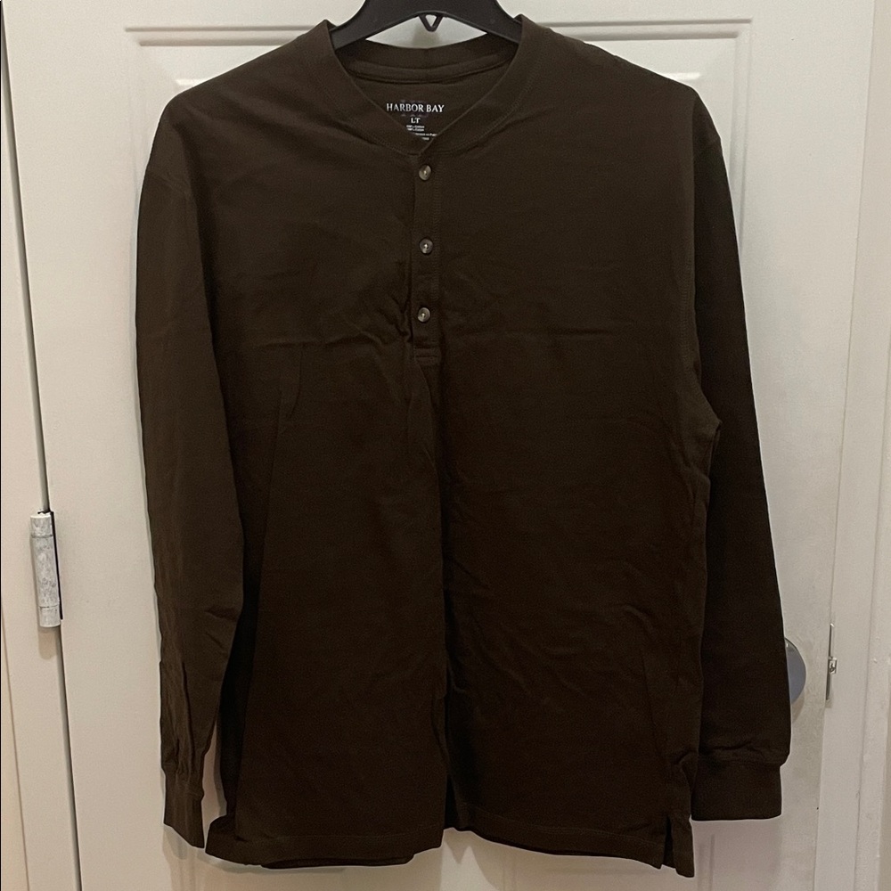 Harbor Bay LT Men's Dark Brown Long Sleeve Tee